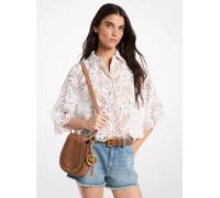 MK Blusa cropped in pizzo cordonato floreale - Bianco - Michael Kors L