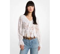 MK Blusa in pizzo cordonato floreale - Bianco - Michael Kors M