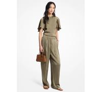 MK Blusa in raso con maniche a mantella - Verde - Michael Kors IT 44