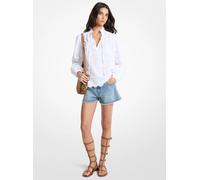 MK Blusa in voile di cotone con ricami floreali - Bianco - Michael Kors XL
