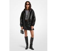 MK Bomber con cappuccio in viscosa spalmata - Nero - Michael Kors S