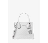 MK Borsa a tracolla Mercer media con stampa logo e soffietti in pelle - Bianco - Michael Kors ONE SIZE