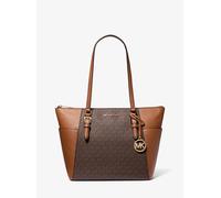 MK Borsa tote Charlotte grande in pelle con logo e zip superiore - Marrone - Michael Kors ONE SIZE