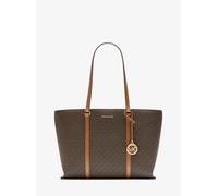 Michael Kors Temple Borsa shopper marrone scuro, canvas, donna