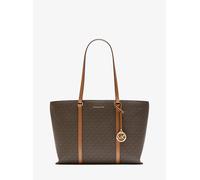 Michael Kors Temple Borsa shopper marrone scuro, canvas, donna