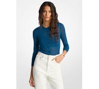 MK Brassière e cardigan corto in misto tencel - Blu - Michael Kors L