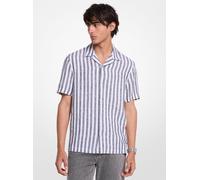 MK Camicia in misto lino e cotone a righe - Nero - Michael Kors XS
