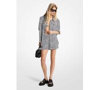 MK Camicia stile cubano in raso con stampa maculata - Nero - Michael Kors S