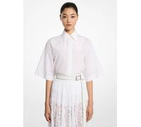 MK Camicia stile cubano in taffetà di seta e cotone - Bianco - Michael Kors M