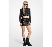 MK Cardigan cropped con zip e logo jacquard effetto metallizzato - Argento - Michael Kors XL