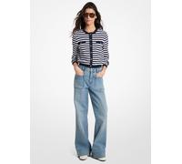 MK Cardigan in maglia stretch a righe - Blu - Michael Kors XL