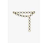 MK Cintura Marisa ad anelli tonalità oro e in pelle - Nero - Michael Kors S