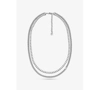 MK Collana tennis doppia con catena in ottone con placcatura in metallo prezioso - Argento - Michael Kors ONE SIZE