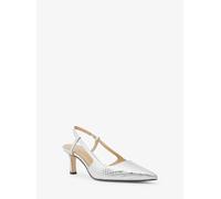 MK Décolleté Alora slingback in pelle metallizzata stampa serpente - Argento - Michael Kors EU 42.5