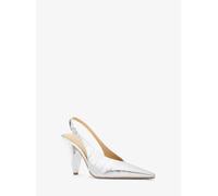 MK Décolleté Electra slingback in pelle metallizzata stampa coccodrillo - Argento - Michael Kors EU 38.5