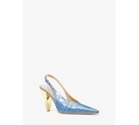 MK Décolleté Electra slingback in pelle stampa coccodrillo - Blu - Michael Kors EU 38.5