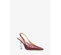 MK Décolleté Electra slingback in pelle stampa coccodrillo - Rosso - Michael Kors EU 38.5