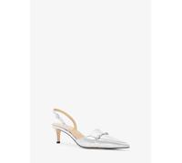 MK Décolleté Lena slingback in pelle craquelé metallizzata - Argento - Michael Kors EU 36