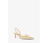 MK Décolleté Lena slingback in pelle craquelé metallizzata - Oro - Michael Kors EU 35.5