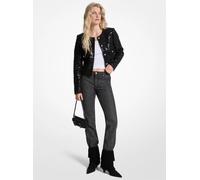 MK Giacca cropped in tweed con paillettes - Nero - Michael Kors IT 40