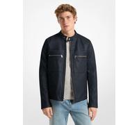 MK Giacca Racer in pelle con doppia zip - Blu - Michael Kors XL