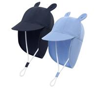 MK MATT KEELY 2 Pezzi Cappello Estivo Bambino Cappellino da Sole Neonato Bambini Cappello da Legionario Protezione Solare,Blu+Marino,6-12 Mesi