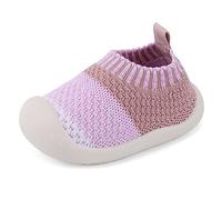 MK MATT KEELY Bambino Scarpe Primi Passi Ragazza Scarpine Maglia Traspirante Leggero Slip-on con Fondo Morbido,Rosa,EU 20.5