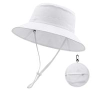 MK MATT KEELY Cappello Bambino Estivo Cotone Cappello da Sole Pieghevole Neonato Unisex Cappellino Pescatore Mare da Protezione Solare,Bianco,1-3 Anni