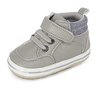 MK MATT KEELY Scarpe Neonato in Pelle Morbida Scarpe Primi Passi Bambina con Suole Morbide Antiscivolo 6-12 Mesi,Grigio2