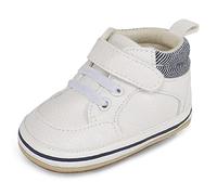 MK MATT KEELY Scarpe Neonato in Pelle Morbida Scarpe Primi Passi Bambina con Suole Morbide Antiscivolo 12-18 Mesi,Bianco2