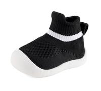 MK MATT KEELY Scarpe Neonato Scarpine in Maglia Primi Passi Infanzia 6-36 Mesi Scarpe Bambino Bambina con Suole Gomma Antiscivolo,Nero,18-24 Mesi