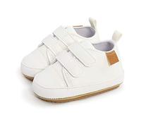 MK MATT KEELY Scarpe Neonato Scarpine Primi Passi Bambina Ragazzino con Suola Antiscivolo,6-12 Mesi,Bianca2