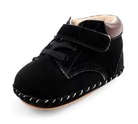MK MATT KEELY Scarpine Neonato Scarpe Primi Passi Stivaletti Infanzia Bimbo con Suole Morbide Antiscivolo,Nero,3-6 Mesi