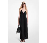 MK Maxi abito a pieghe in georgette - Nero - Michael Kors XS