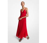 MK Maxi abito a pieghe in georgette - Rosso - Michael Kors XS