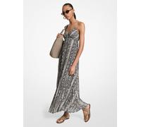 MK Maxi abito a pieghe in georgette stampa serpente - Naturale - Michael Kors L