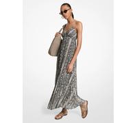 MK Maxi abito a pieghe in georgette stampa serpente - Naturale - Michael Kors L