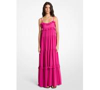 MK Maxi abito in georgette a balze - Rosa - Michael Kors M
