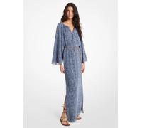 MK Maxi abito in georgette con stampa floreale - Blu - Michael Kors XXS