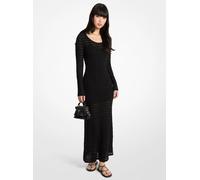 MK Maxi abito in maglia stretch con lavorazione pointelle - Nero - Michael Kors XL