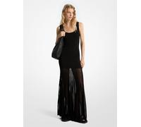 MK Maxi abito trasparente in misto viscosa stretch - Nero - Michael Kors XS