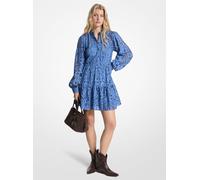 MK Miniabito a balze in misto cotone e pizzo floreale - Blu - Michael Kors XXS