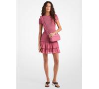 MK Miniabito in georgette con arricciature e volant - Rosa - Michael Kors S