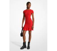 MK Miniabito in georgette con punto smock - Rosso - Michael Kors L