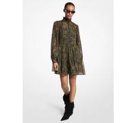 MK Miniabito in georgette con stampa paisley metallizzata - Verde - Michael Kors M