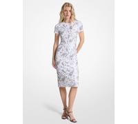 MK Miniabito longuette in scuba con borchie e motivo paisley - Bianco - Michael Kors S