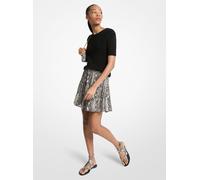 MK Minigonna in georgette con stampa serpente - Naturale - Michael Kors M