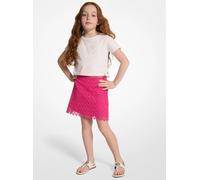 MK Minigonna in pizzo di cotone con paillettes - Rosa - Michael Kors 4Y
