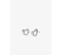 MK Orecchini a bottone a forma di cuore in argento sterling con placcatura in metallo prezioso - Argento - Michael Kors ONE SIZE
