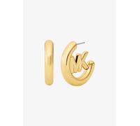 MK Orecchini a cerchio grandi con ciondolo con logo - Oro - Michael Kors ONE SIZE